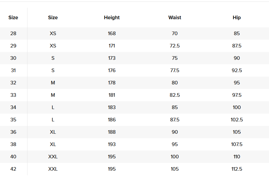 RIP CURL MENS SHORTS 24 0 Size Chart